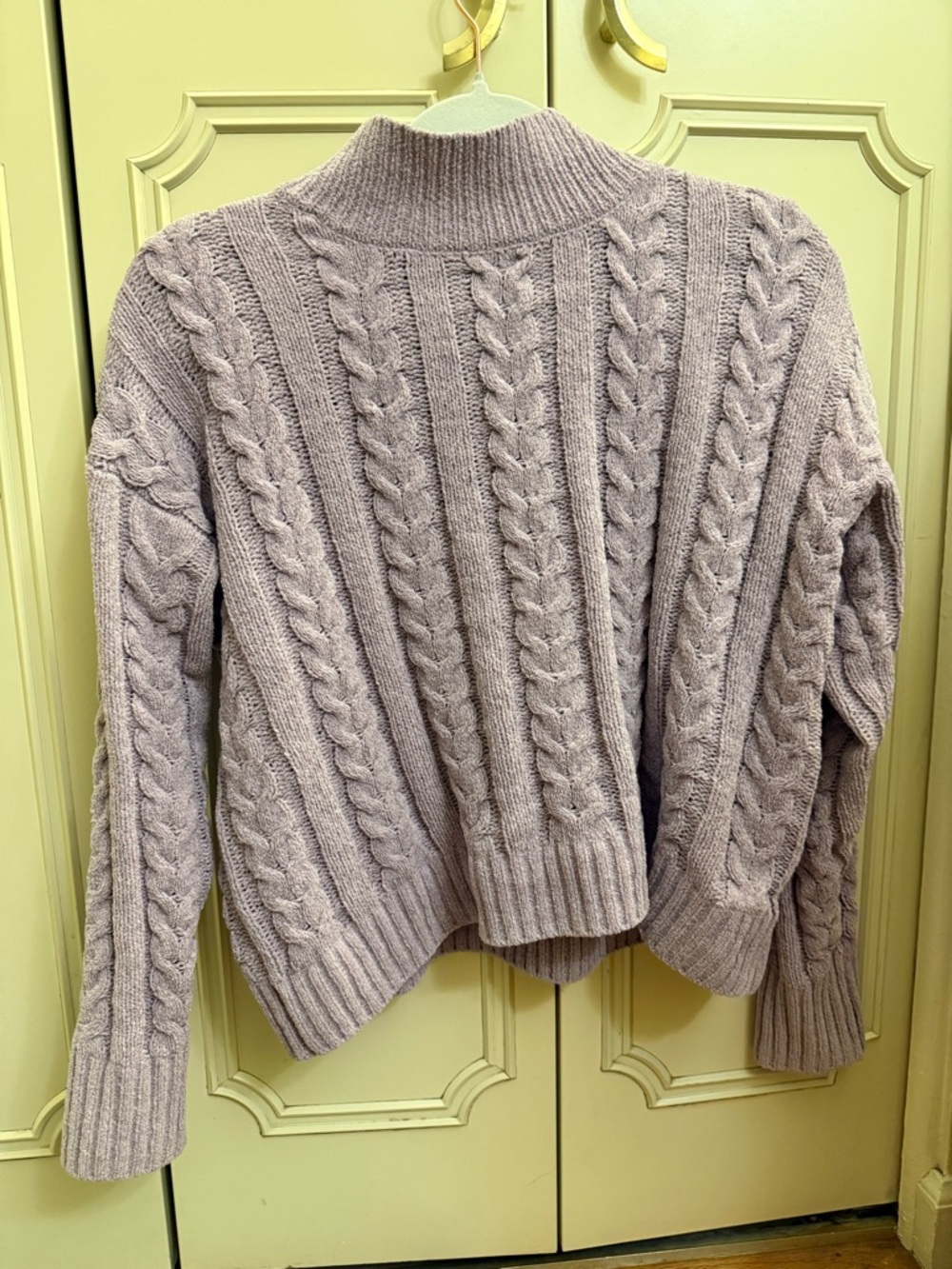 Hippie Rose Cable Knit Turtleneck Sweater in Dusty Mauve
